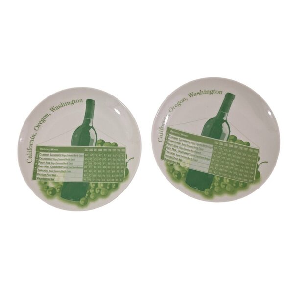 Wine Enthusiast USA & France Region Wines Cheese Fruit Dessert Plates – Set of 4 - Picture 3 of 16
